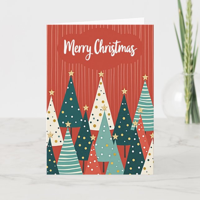 Carte de forêt stylisée festive (Devant)