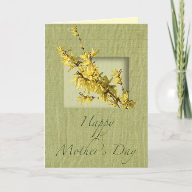Carte de forsythia du jour de mère (Devant)