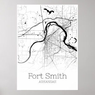 Carte de Fort Smith - Arkansas - Poster de carte d