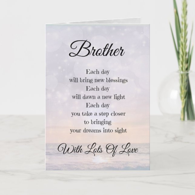 Carte de fraternité avec poème d'encouragement (Devant)
