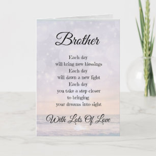 Carte de fraternité avec poème d'encouragement