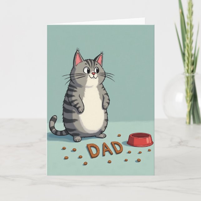 Carte de friandises pour papa chat fantaisiste (Devant)