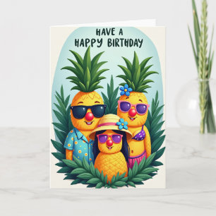 Carte de fruit tropical joyeux