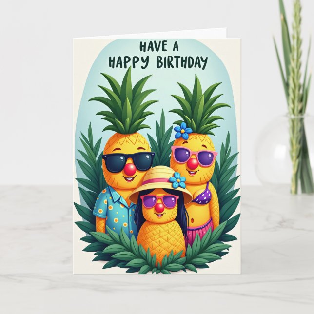 Carte de fruit tropical joyeux (Devant)
