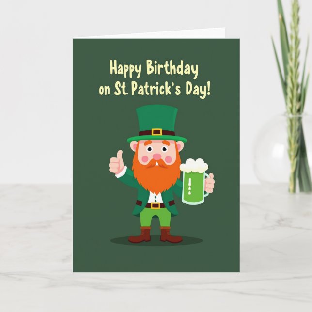 Carte de fun pour l'anniversaire de la Saint-Patri (Devant)