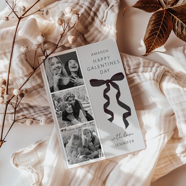 Carte de Galentines Day avec un nœud papillon tend (Créateur téléchargé)