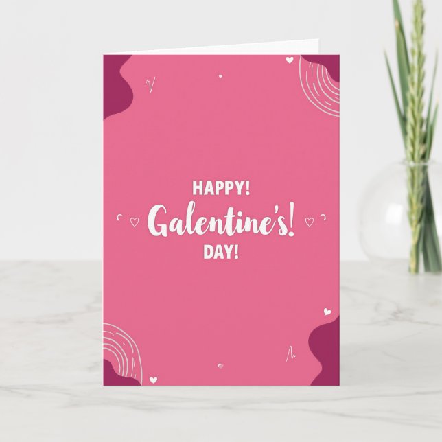 Carte de Galentines Day Rose Ondulée (Devant)