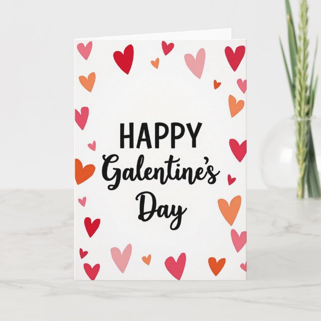 Carte de Galentines Day Rouge Joyeuse (Devant)