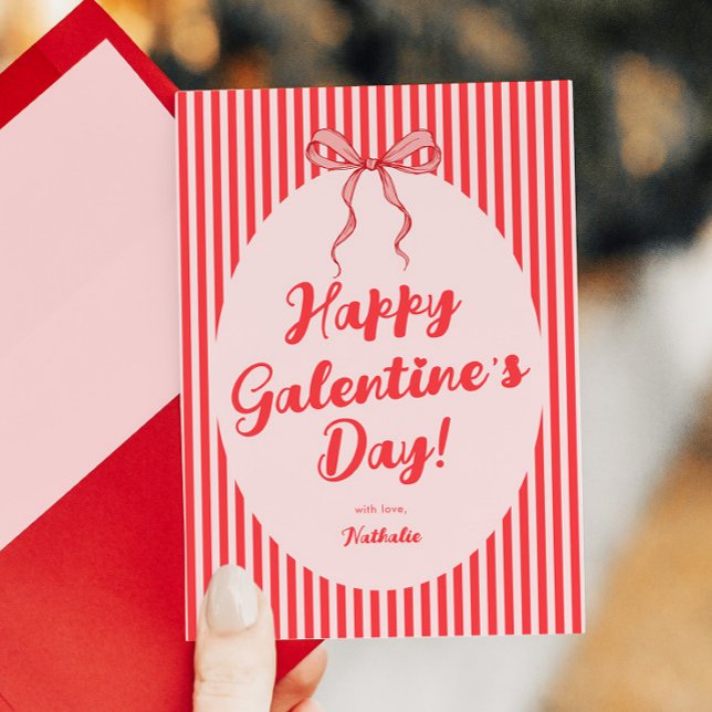 Carte de Galentine's / Saint-Valentin avec un nœud (Créateur téléchargé)