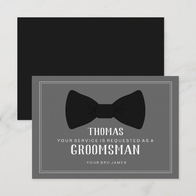 Carte de garçon d'honneur 'Suit Up' - Tenue de soi (Devant / Derrière)