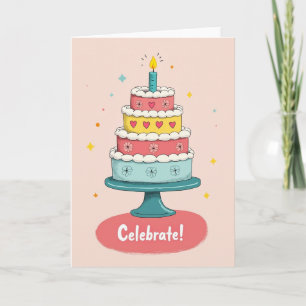 Carte de gâteau à étages floral