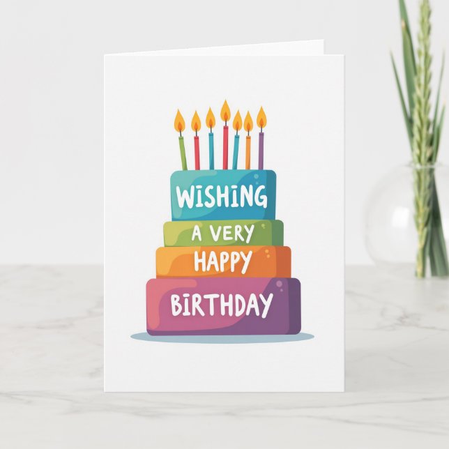 Carte de gâteau à étages joyeux (Devant)