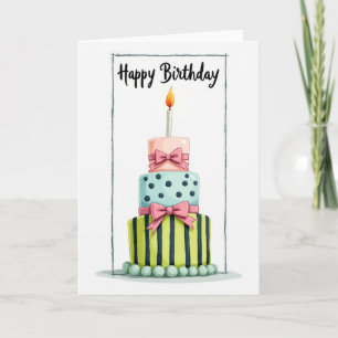 Carte de gâteau à étages pastel