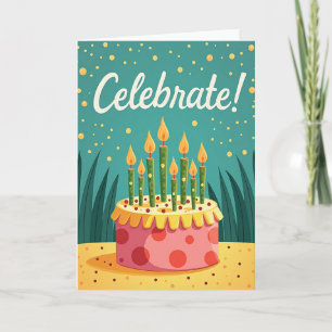 Carte de gâteau à pois joyeuse