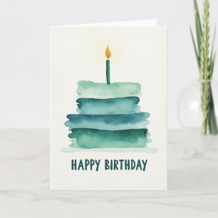 Carte de gâteau aqua joyeux