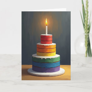 Carte de gâteau coloré joyeux