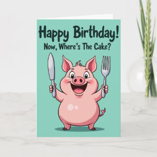 Carte de gâteau d'animal joyeux