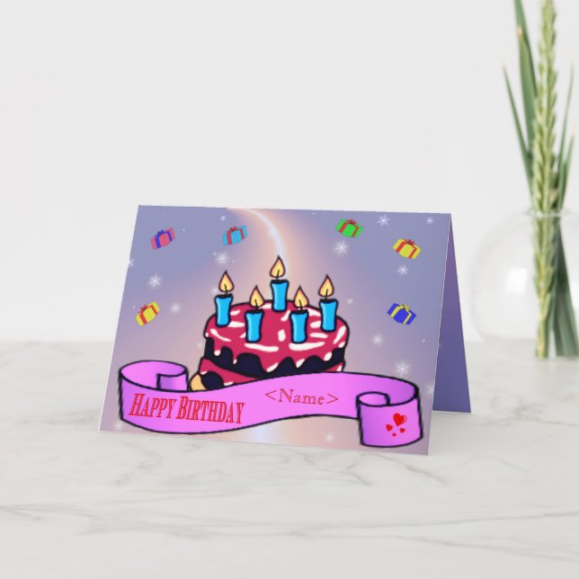Carte de gâteau d'anniversaire (Devant)