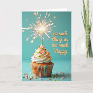 Carte de gâteau d'anniversaire à rayures et étince