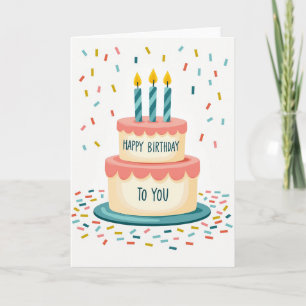 Carte de gâteau d'anniversaire Chevron