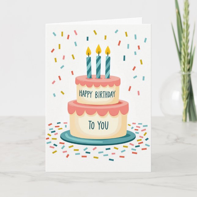 Carte de gâteau d'anniversaire Chevron (Devant)