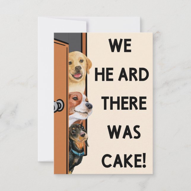 Carte de gâteau d'anniversaire de chien - Carte d' (Devant)