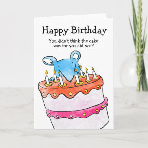 Carte de gâteau d'anniversaire de la souris