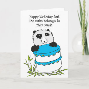 Carte de gâteau d'anniversaire Panda