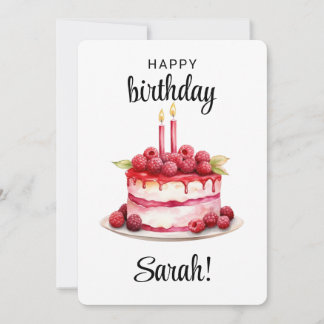 Carte de gâteau d'anniversaire personnalisée 2 ans