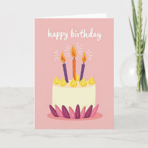 Carte de gâteau d'anniversaire rayé