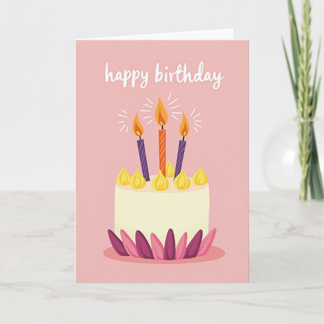Carte de gâteau d'anniversaire rayé (Devant)