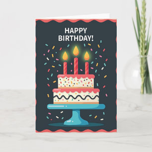 Carte de gâteau d'anniversaire saupoudré