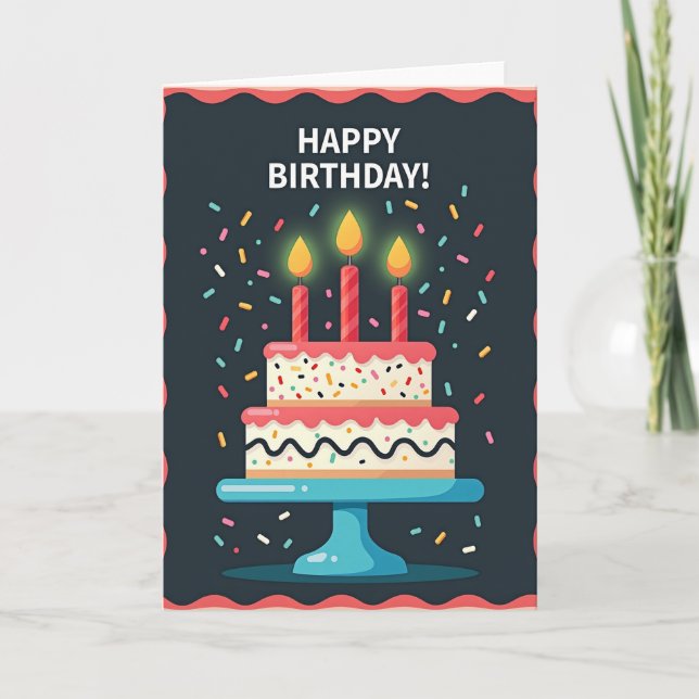 Carte de gâteau d'anniversaire saupoudré (Devant)
