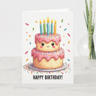 Carte de gâteau d'anniversaire sucré