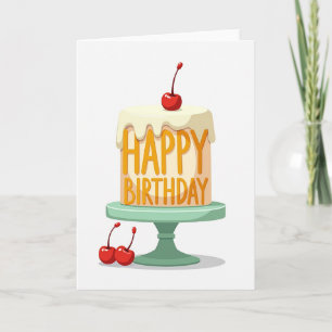 Carte de gâteau d'anniversaire sucré