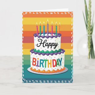 Carte de gâteau de confettis joyeux