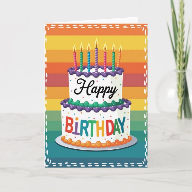 Carte de gâteau de confettis joyeux (Devant)
