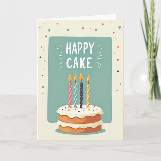 Carte de gâteau de fête à pois (Devant)