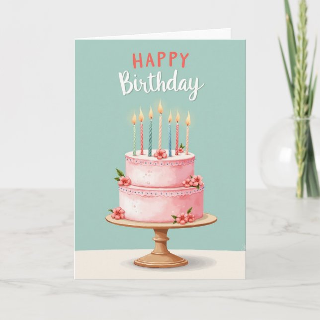 Carte de gâteau de fleurs charmantes (Devant)