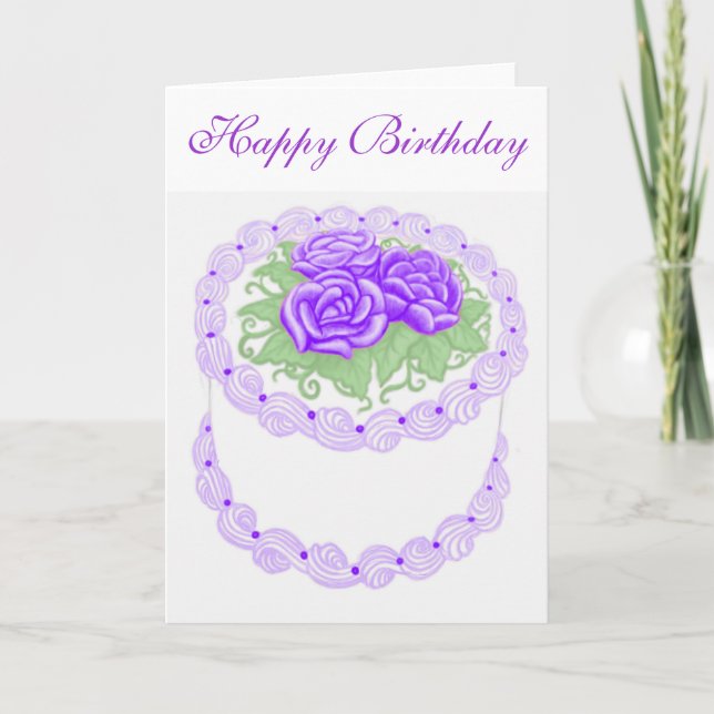 Carte de gâteau de joyeux anniversaire (Devant)