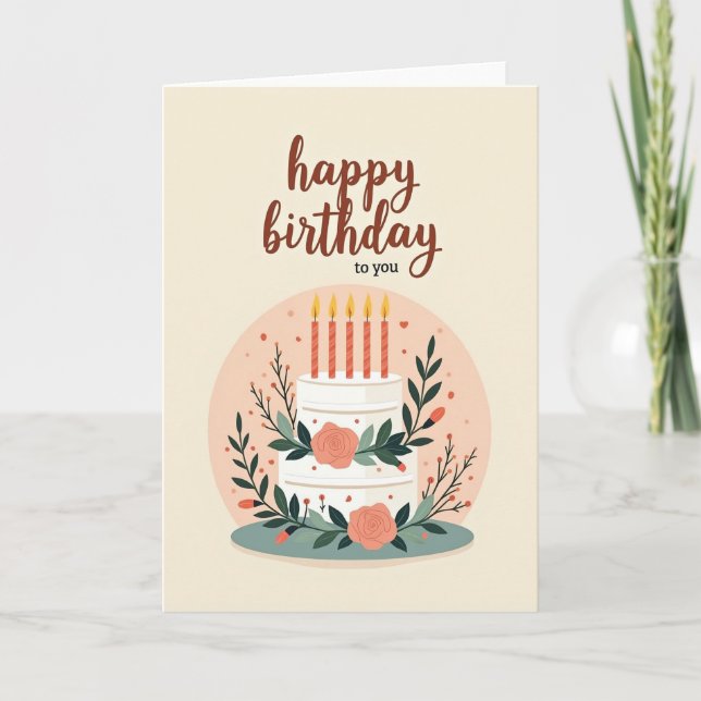 Carte de gâteau floral doux (Devant)