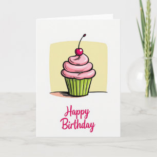 Carte de gâteau glacé joyeux