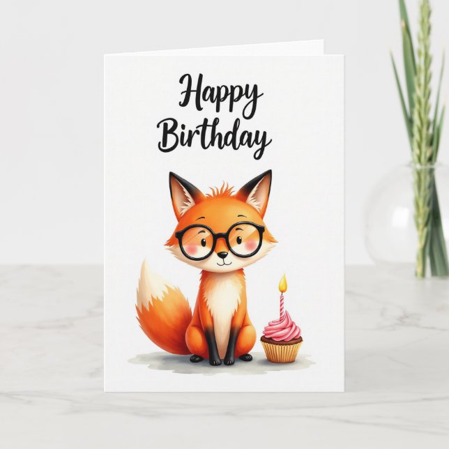 Carte de gâteau Joyful Fox (Devant)