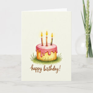 Carte de gâteau peint joyeux