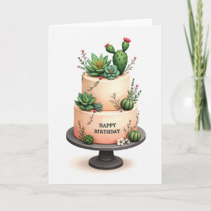 Carte de gâteau succulent doux