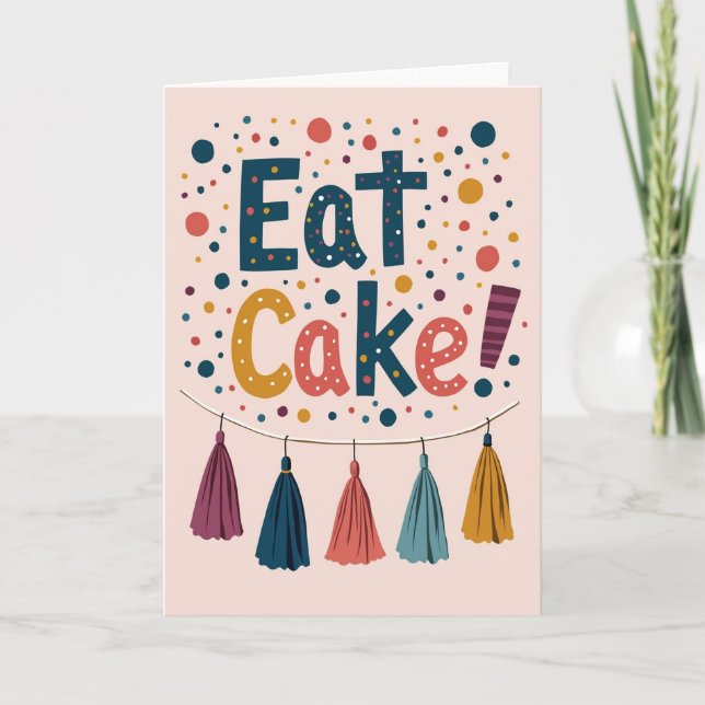 Carte de gâteau sucré avec paillettes (Devant)