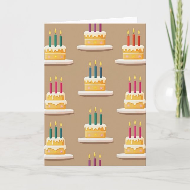 Carte de gâteaux joyeux en papier kraft (Devant)