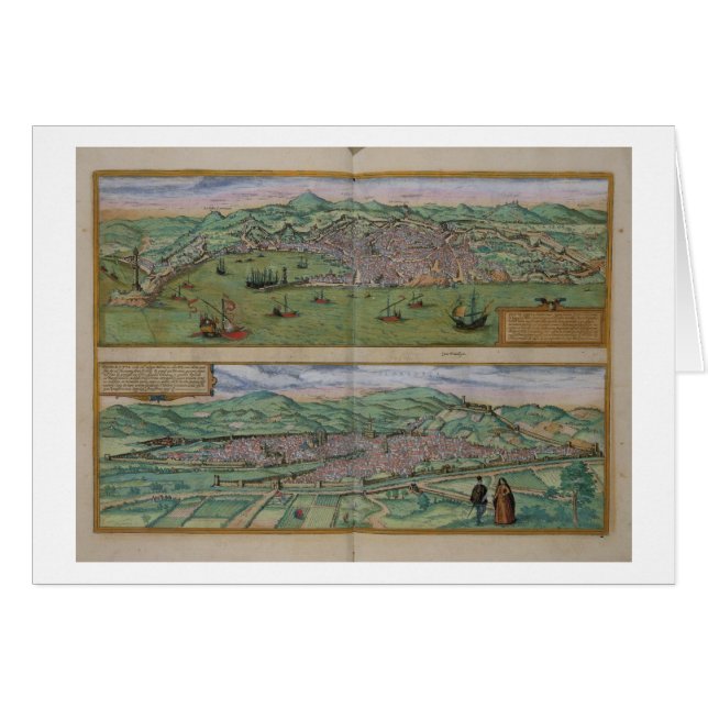 Carte de Gênes et de Florence, de 'Civitates Orbis (Devant horizontal)