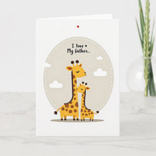 Carte de girafe pour la fête des pères qu'on aime