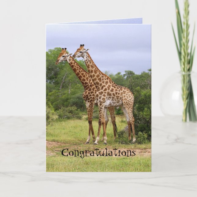 Carte de girafe pour l'anniversaire de mariage Fél (Devant)